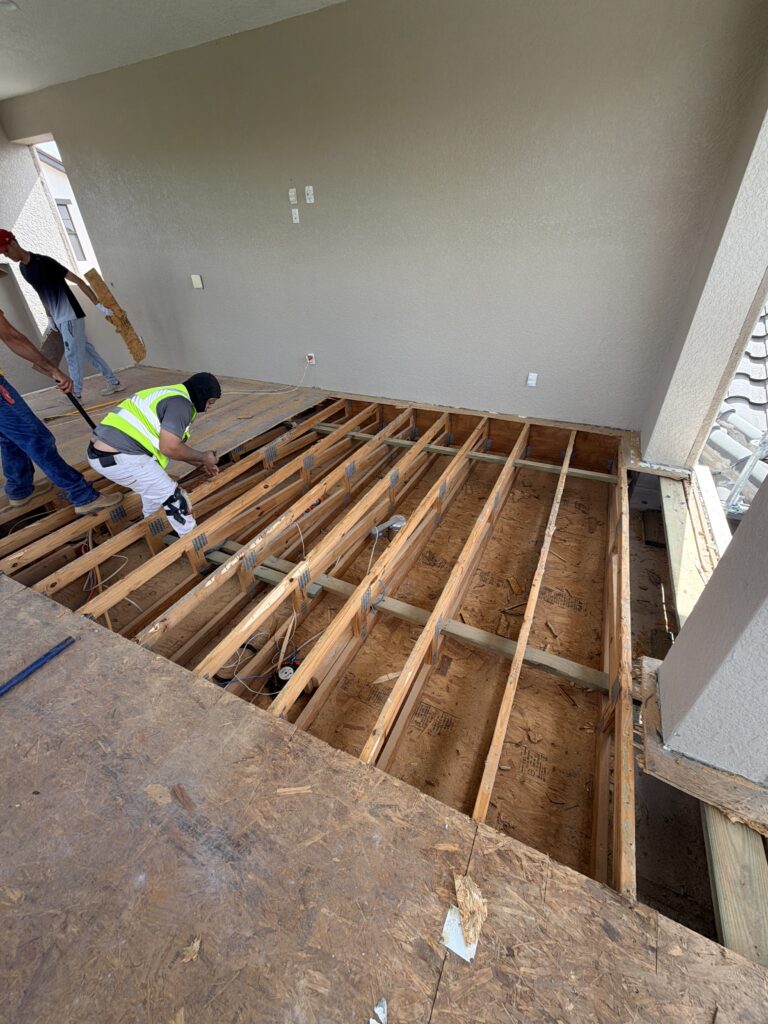 Balcony Conversion to Golf Simulator Room in Estero — balcony remodeling