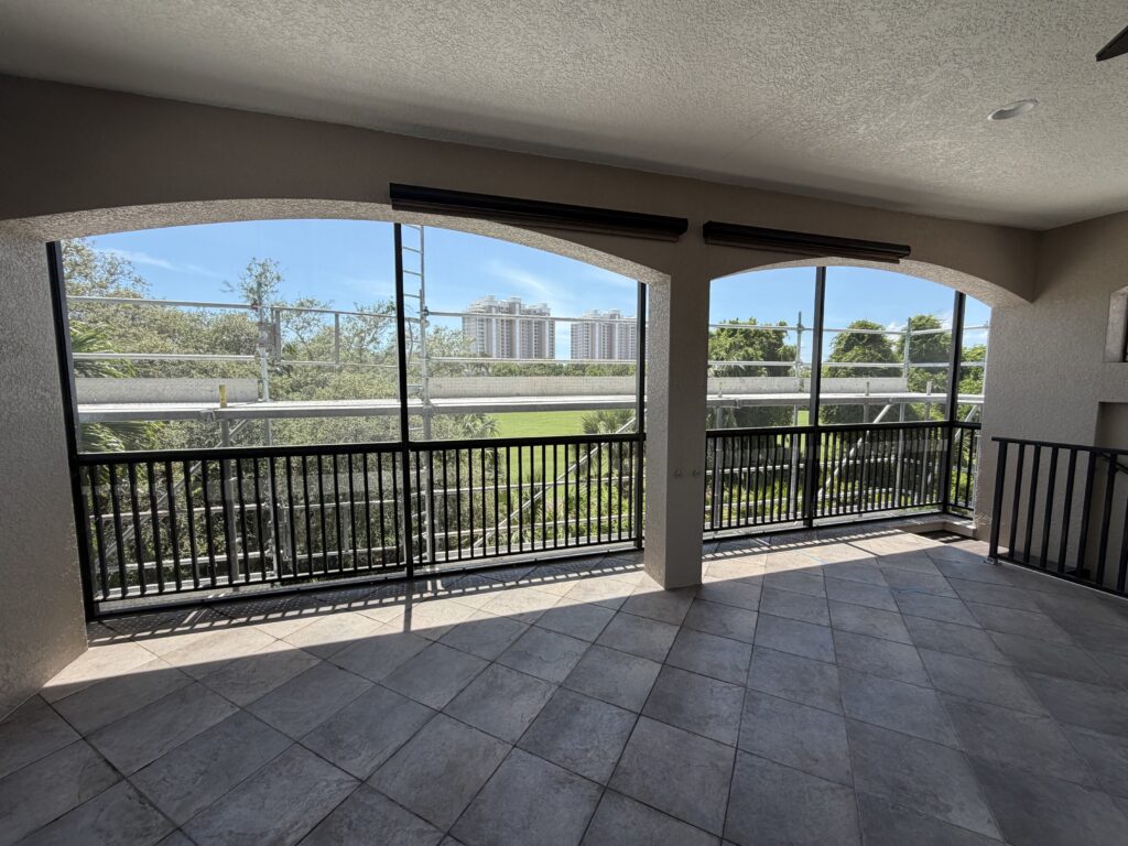 Balcony Conversion to Golf Simulator Room in Estero — balcony conversion to indoor golf simulator room