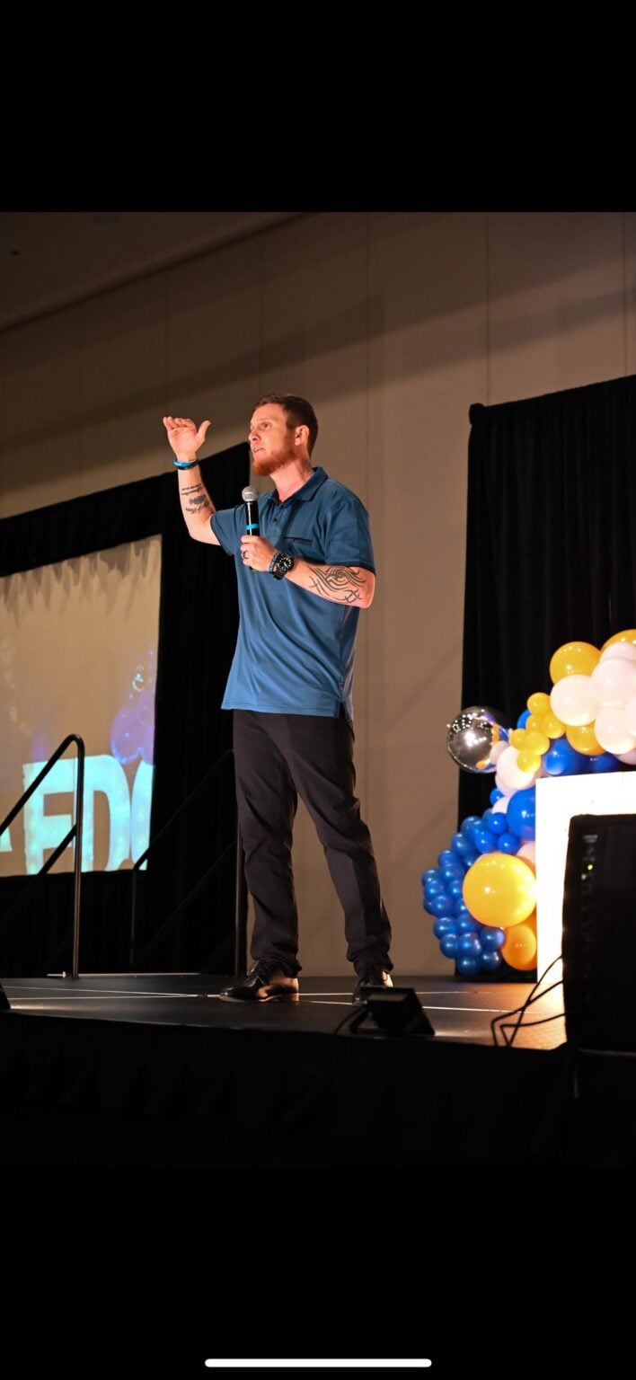 Brian Davis speaking at an industry event