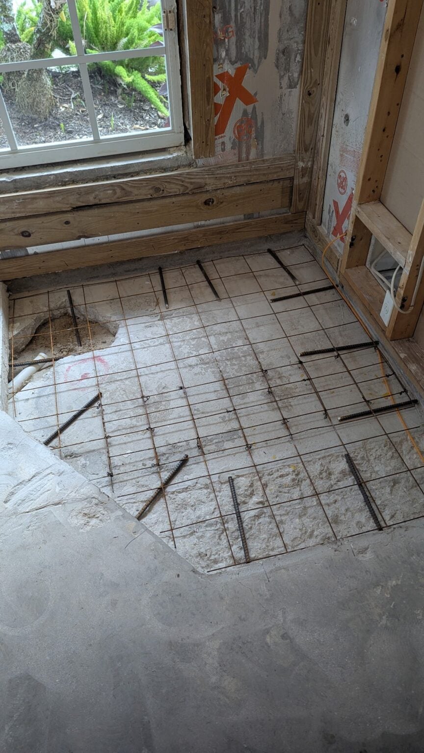 Slab and rough-in work during a full renovation